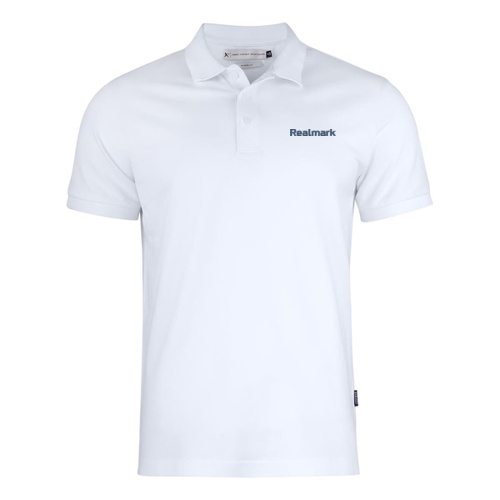 Realmark - Men's Premium Cotton Polo - White Thumbnail