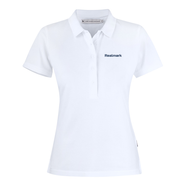 Realmark - Women's Premium Cotton Polo - White Thumbnail